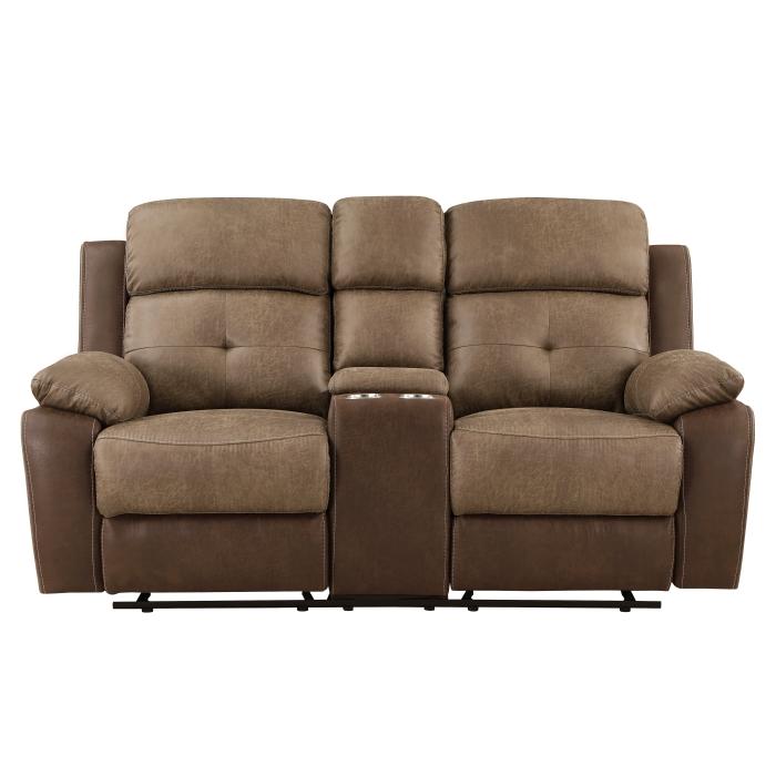 8599BR-2 - Double Glider Reclining Love Seat with Center Console image