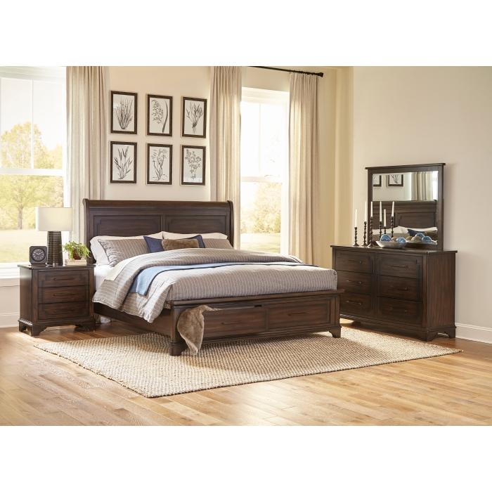 Boone (3) Eastern King Platform Bed with Footboard Storage