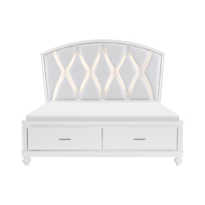 Aria (3) Queen Platform Bed with Footboard Storage