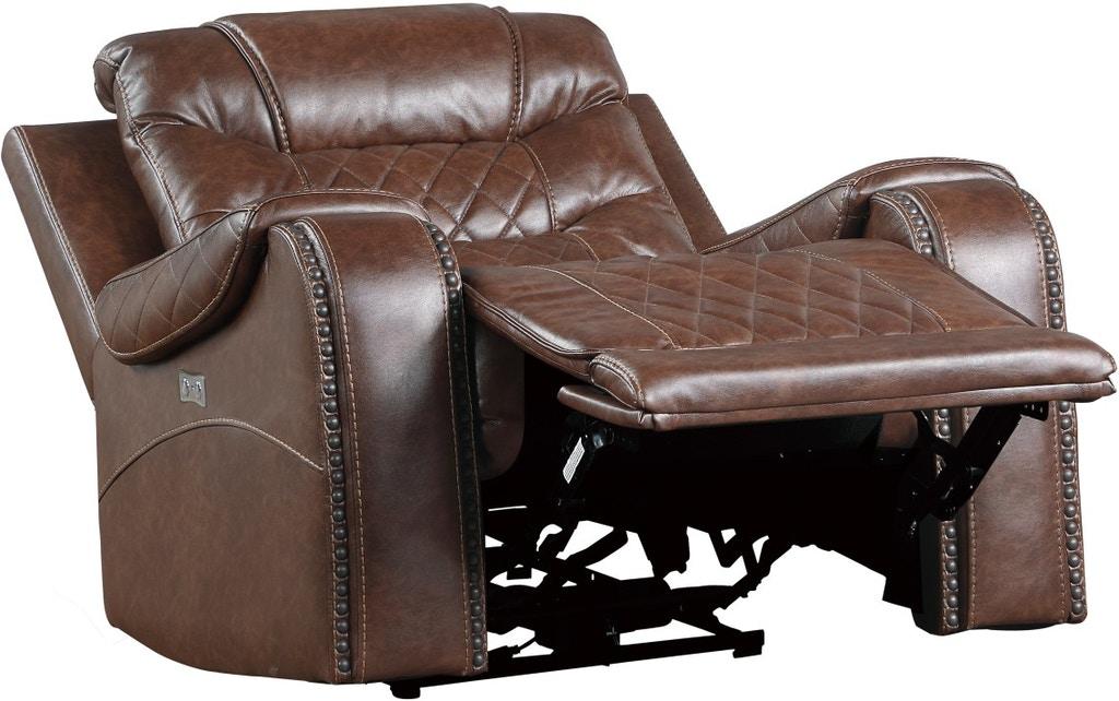 Putnam Swivel Glider Reclining Chair in Brown 9405BR-1