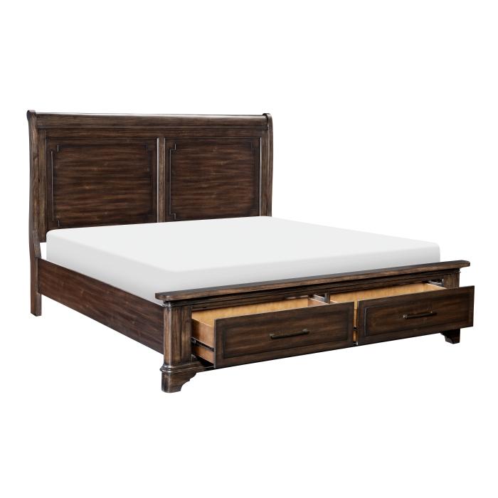 Boone (3) Queen Platform Bed with Footboard Storage