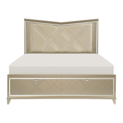 Bijou (3) Queen Platform Bed with LED Lighting and Footboard Storage image