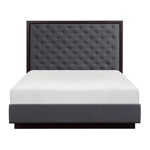 Larchmont Queen Upholstered Platform Bed in Charcoal 5424-1 image