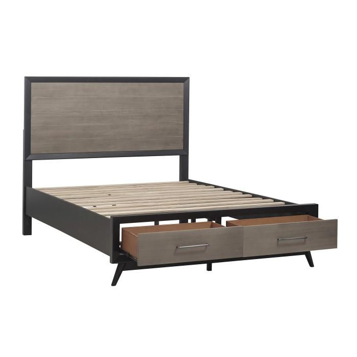 Raku (3)Eastern King Platform Bed with Footboard Storage