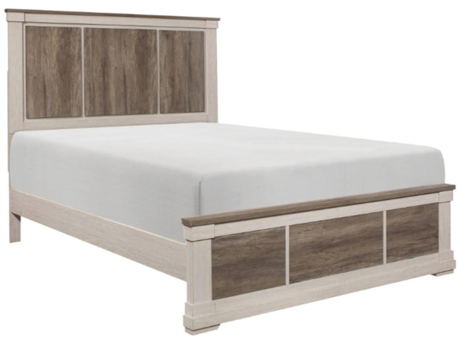 Arcadia Full Panel Bed in White & Weathered Gray 1677F-1