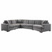 9401GRY42LRU - (4)4-Piece Sectional with Pull-out Bed and Pull-out Ottoman image