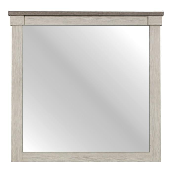 Arcadia Mirror in White & Weathered Gray 1677-6