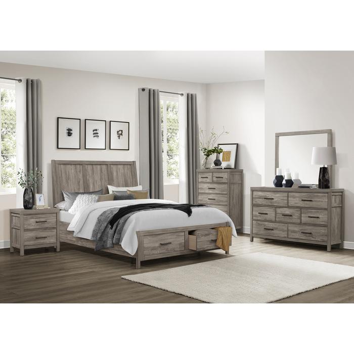 Bainbridge (3) Eastern King Platform Bed with Footboard Storage