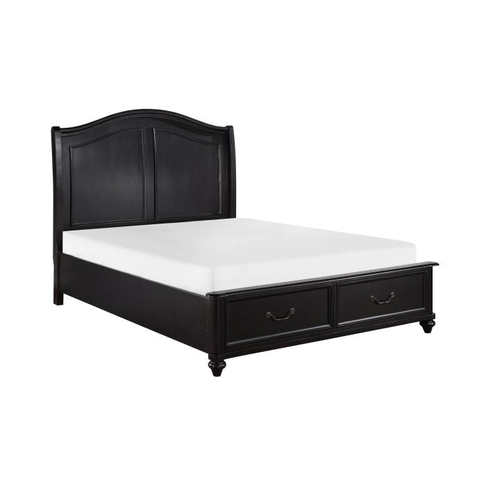 Herman (3) Queen Platform Bed with Footboard Storage