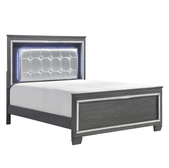 Allura Queen Panel Bed in Gray 1916GY-1