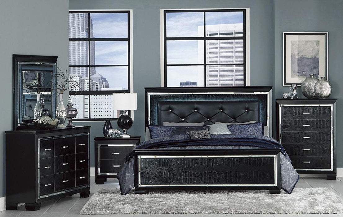 Allura Full Panel Bed in Black 1916FBK-1