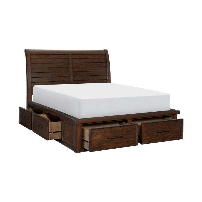 Logandale (4) Eastern King Platform Bed with Footboard Storage