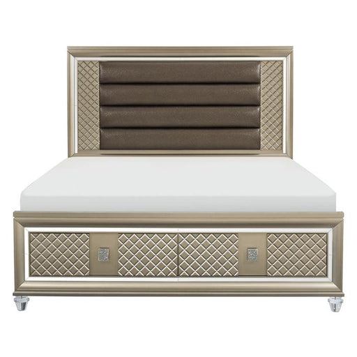 Loudon Queen Platform with Storage Bed in Champagne Metallic 1515-1 image