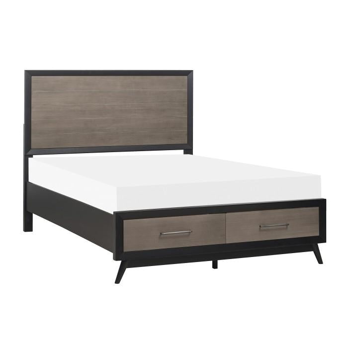 Raku (3)Eastern King Platform Bed with Footboard Storage