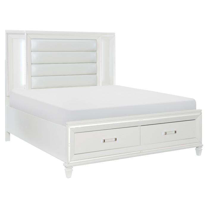 Tamsin (3) California King Platform Bed with LED Lighting and Footboard Storage