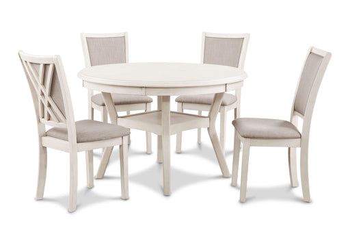 AMY 5PC ROUND DINING SET- BISQUE image