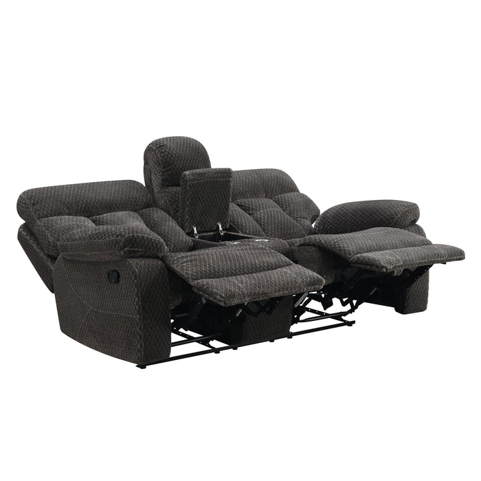 BRAVO CONSOLE LOVESEAT W/ DUAL RECLINERS-CHARCOAL