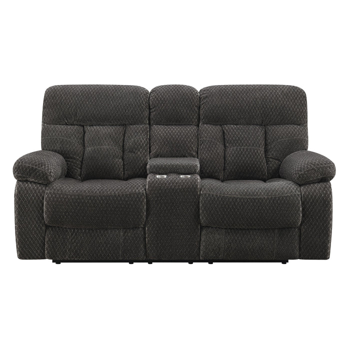 BRAVO CONSOLE LOVESEAT W/ DUAL RECLINERS-CHARCOAL