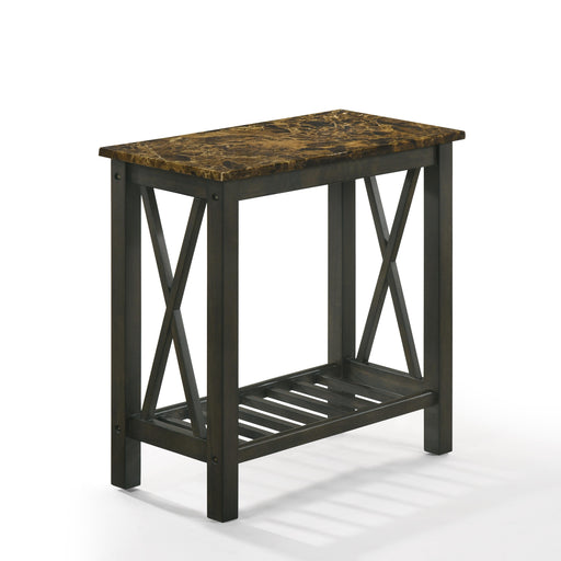 EDEN CHAIRSIDE TABLE-ESPRESSO W/FAUX MARBLE TOP image