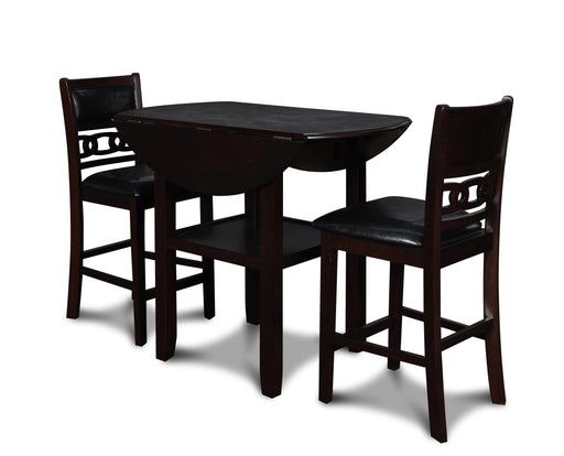 GIA 42" COUNTER  DROP LEAF TABLE W/2 CHAIRS-EBONY image