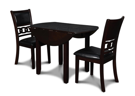 GIA 42" DINING  DROP LEAF TABLE W/2 CHAIRS-EBONY image