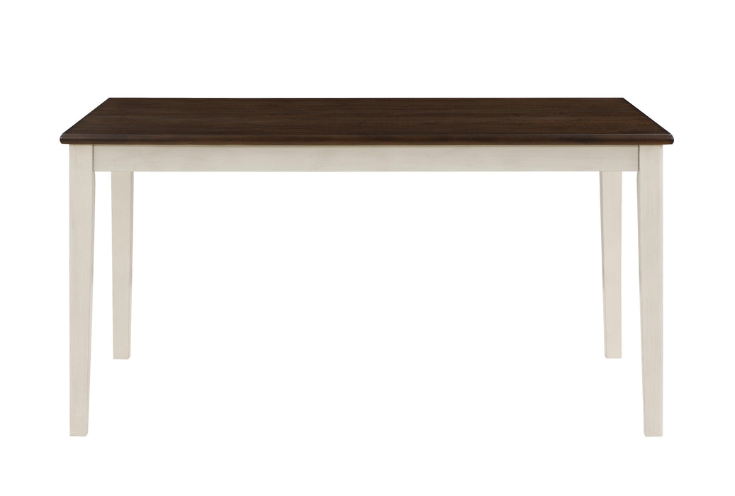 HUDSON  60" RECTANGLE DINING TABLE & 4 CHAIR S-BROWN/CREME