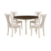 HUDSON 48" ROUND DINING TABLE & 4 CHAIR SET-BROWN/CREME image