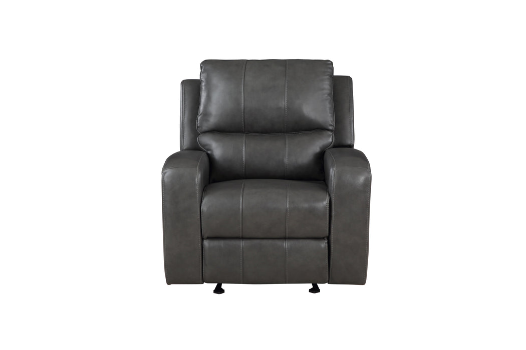 LINTON LEATHER GLIDER RECLINER-GRAY