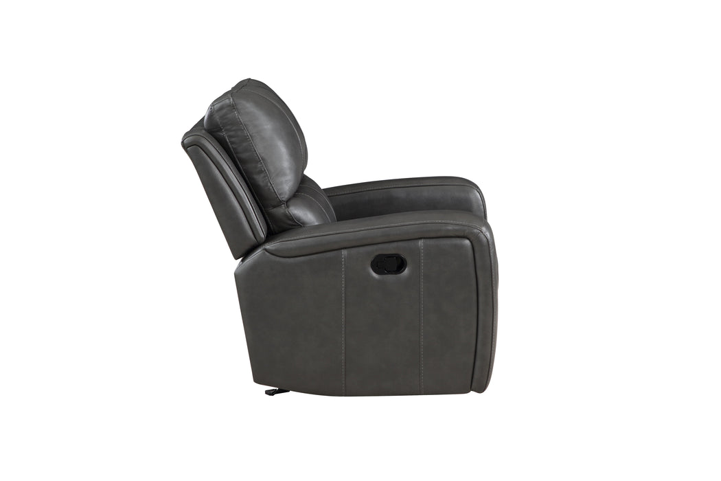 LINTON LEATHER GLIDER RECLINER-GRAY
