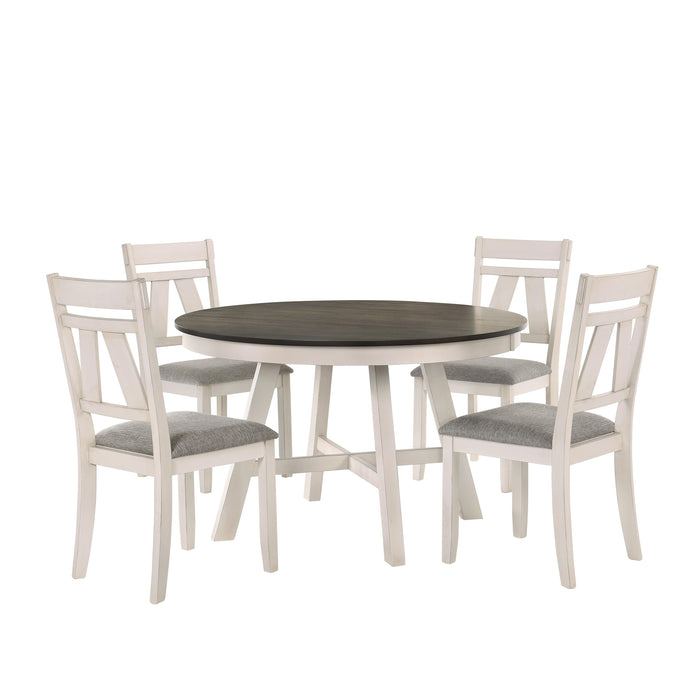 MAISIE ROUND TABLE-WHITE/BROWN