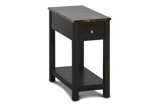 NOAH END TABLE WITH DRAWER-ESPRESSO W/FAUX MARBLE TOP image