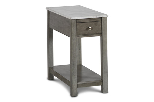 NOAH END TABLE WITH DRAWER-GRAY W/FAUX MARBLE TOP image