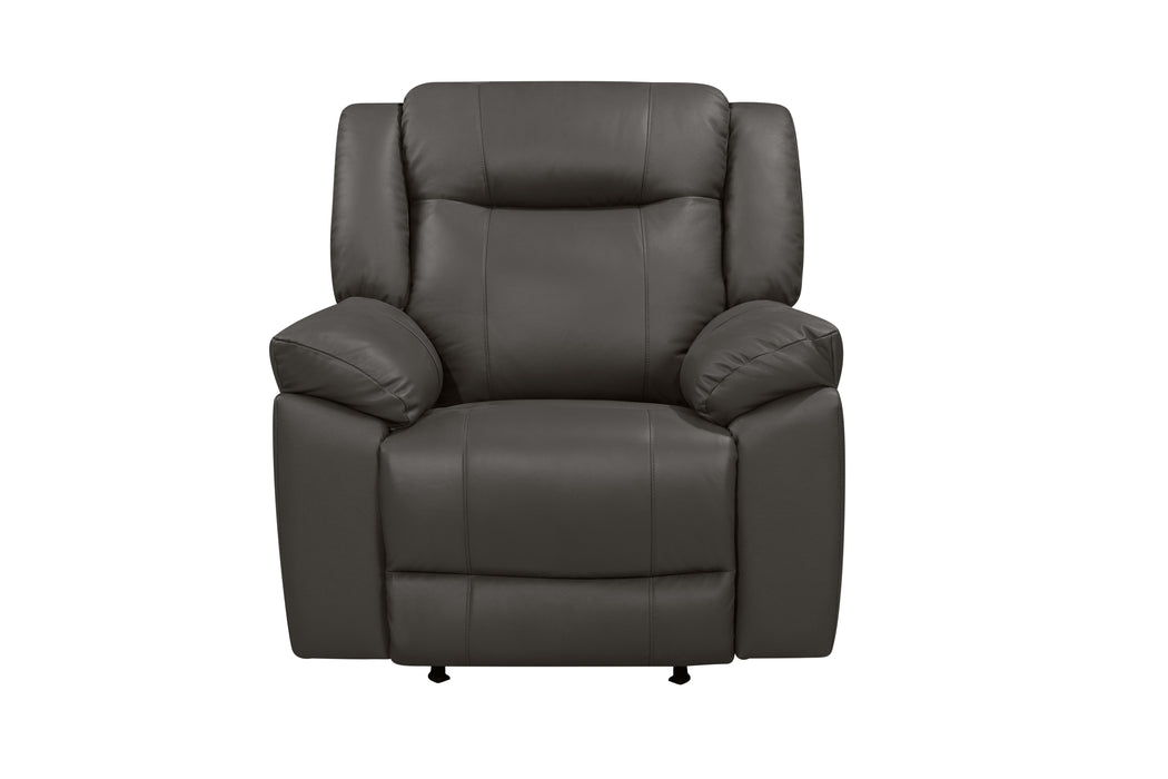 TAGGART LEATHER ROCKER RECLINER-GRAY