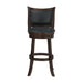 Bristol 29" Bar Stool W/Black Pu Cushions-Dk Brown