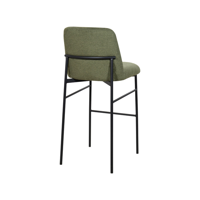 Erik Bar Chair W/ Black Metal Frame- Green (2 Per Carton)