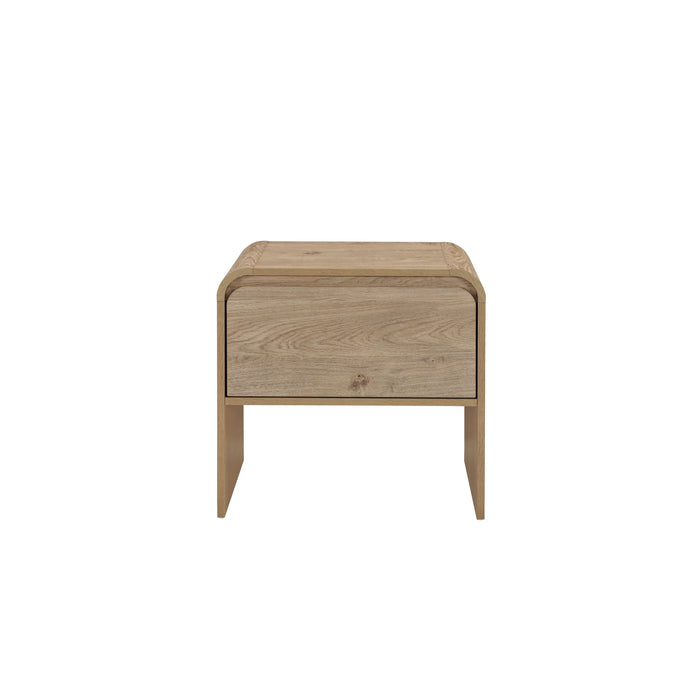 Mara One Drawer End Table / Bedside Table-Natural