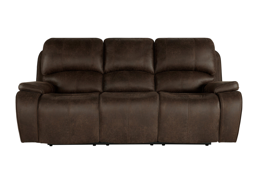 Brookings Sofa W/Dual Recliner-Brown