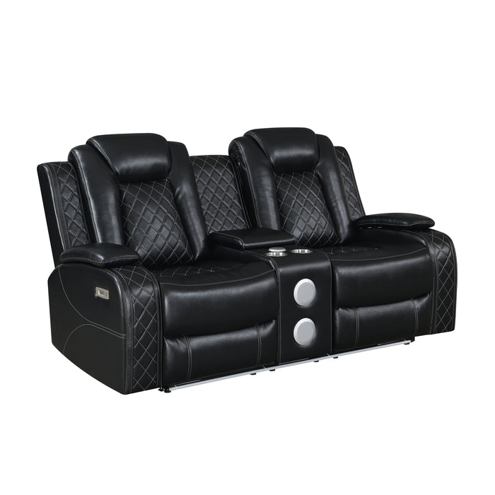 Orion Ii Console Loveseat W/ Pwr Fr & Hr-Black