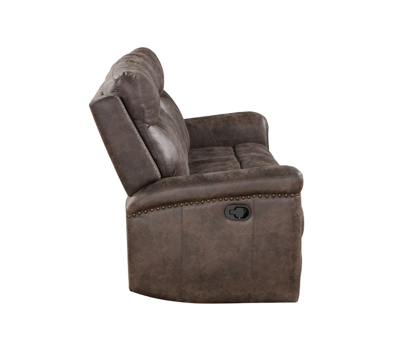 Quade Sofa W/Dual Recliner-Mocha