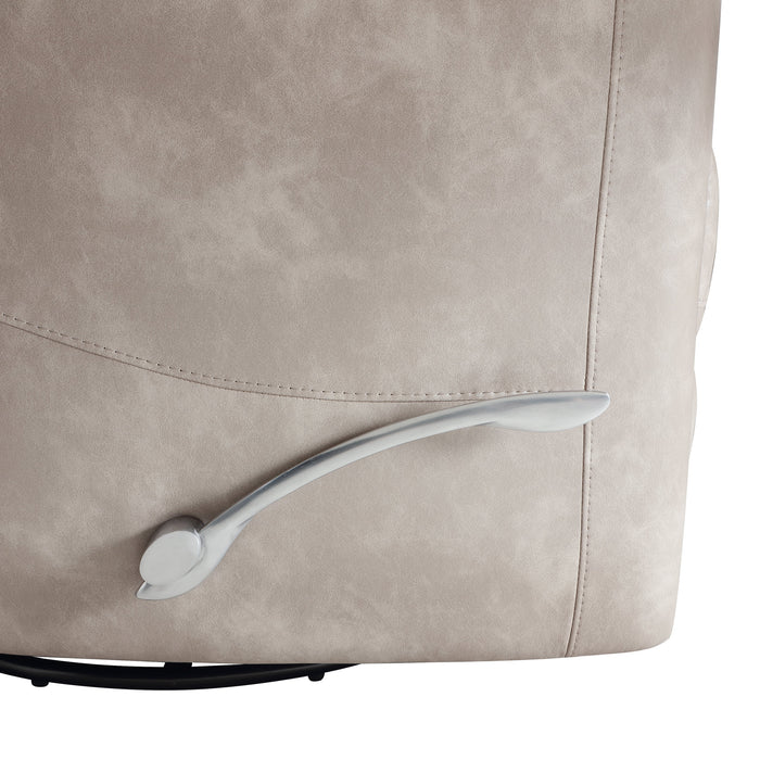 Takami Swivel Recliner-Gray Vegan Leather