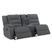 Redondo Laf Console Loveseat W/ 2 Recliners-Dk Gray
