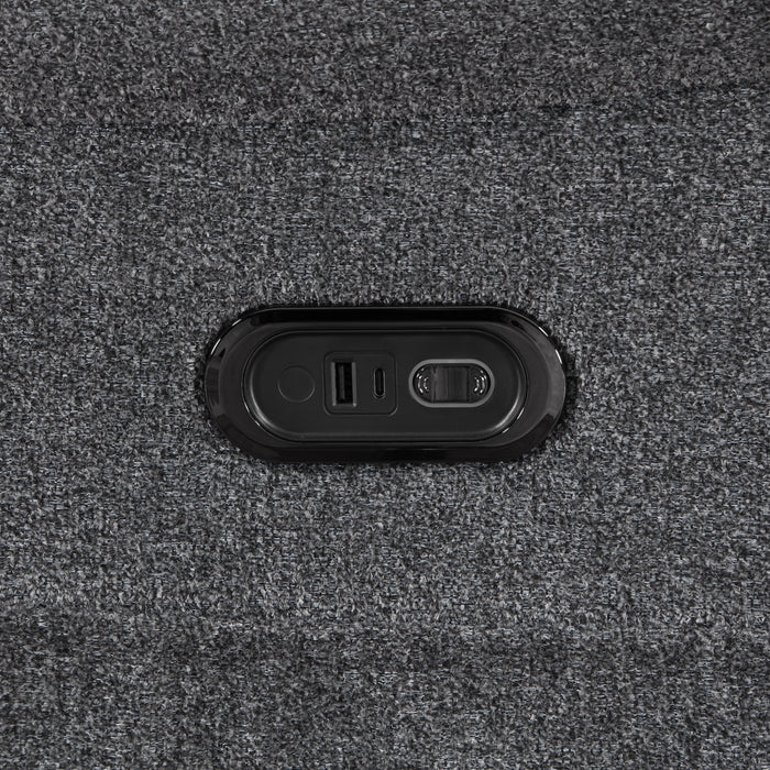 Redondo Laf Console Loveseat W/ 2 Recliners Pwr Fr-Dk Gray