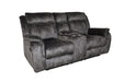 Park City Console Loveseat W/ Dual Recliners-Slate