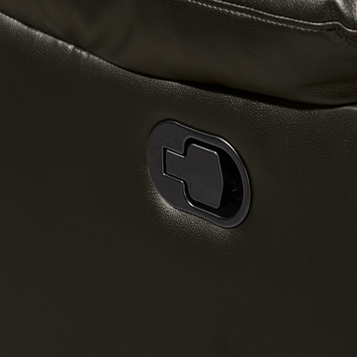 Nikko Console Loveseat W/ Dual Recliners-Brown