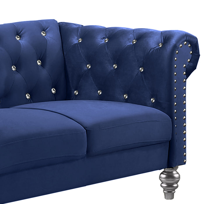 Emma Crystal Loveseat-Royal Blue