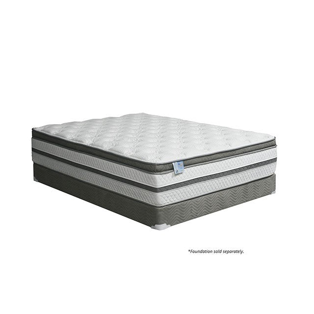 SIDDALEE White/Gray 16" Euro Pillow Top Mattress, E.King