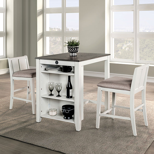 Lescles 3 Pc Counter Ht Set (1 Table + 2 Chairs) - La Popular Furniture (CA)