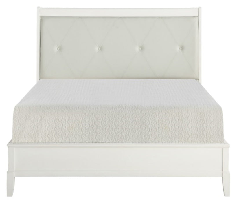 Homelegance Cotterill King Upholstered Sleigh Bed in Antique White 1730KWW-1EK* image