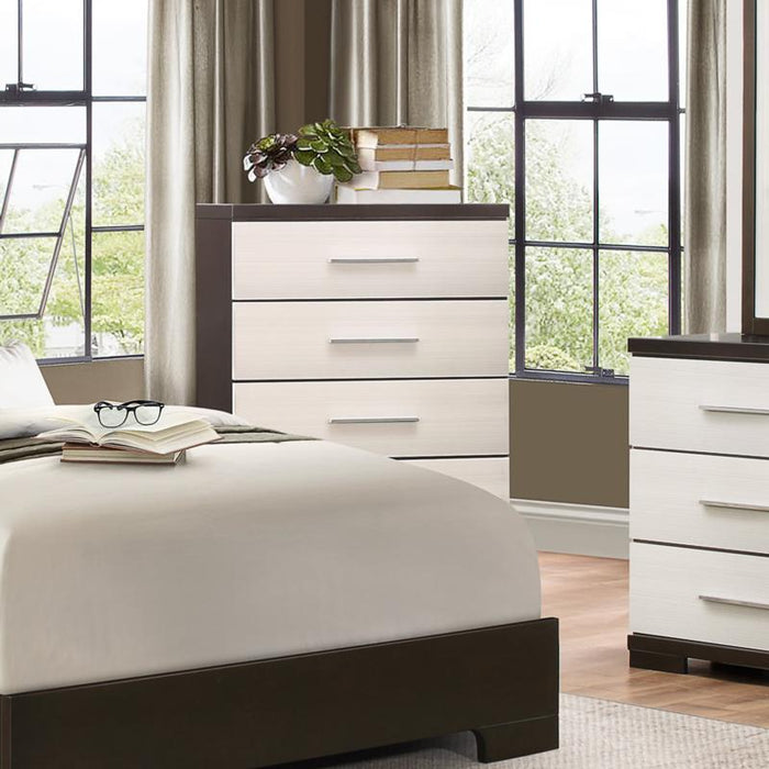 Homelegance Furniture Pell 5 Drawer Chest in Espresso and White 1967W-9 image