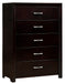 Homelegance Edina 5 Drawer Chest in Espresso-Hinted Cherry 2145-9 image